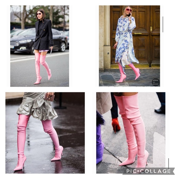 Final $ 
Balenciaga Knife over the knee sock boots fluo pink Eu 37 US 7.5 $2190 - Picture 1 of 16